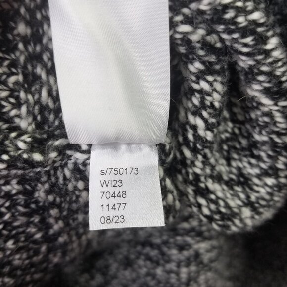 Loft Polar Bears Mock Neck Sweater Women's XL Marled Black White Stretch Knit - Picture 11 of 14